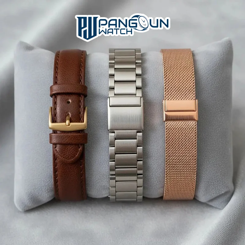 مقایسه انواع بند ساعت مچی زنانه چرمی و استیل و حصیری