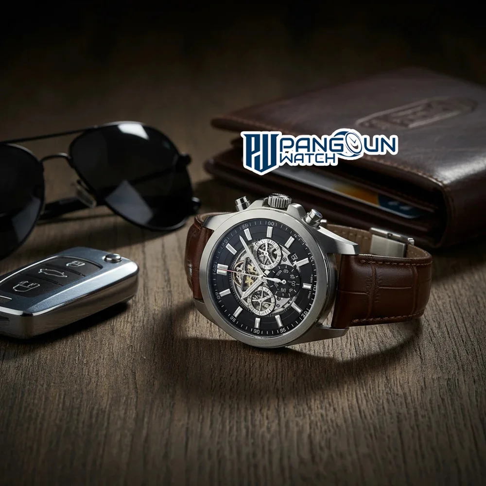 خرید ساعت مچی مردانه بند چرمی و استیل برای هدیه روز عشق
