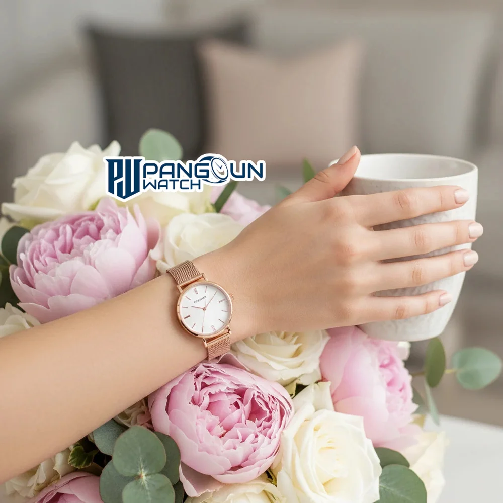 ساعت مچی زنانه ظریف نگیندار مناسب کادو به دختر و همسر
